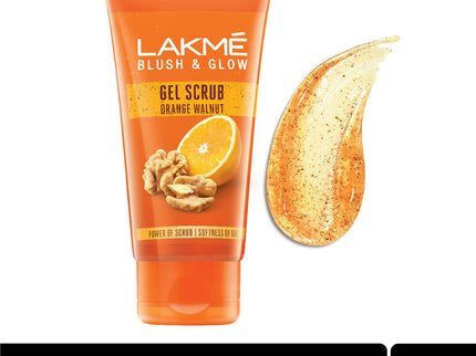 Lakmé Blush & Glow Gentle Deep Clean Gel Scrub with Orange & Walnut - 50 gms