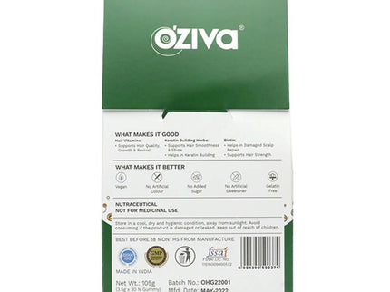 OZiva Biotin Hair Multivitamins Gummies-Kaccha Aam Flavor