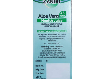 Zandu Aloe Vera And 5 Herbs Health Juice