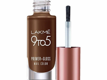 Lakme 9 to 5 Primer + Gloss Nail Colour  Woody Desk - 6 ml