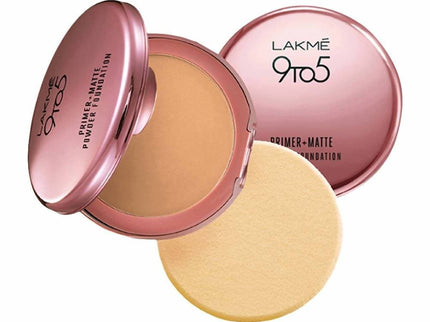 Lakme 9 To 5 Primer With Matte Powder Foundation Compact  Rose Silk - 9 gms