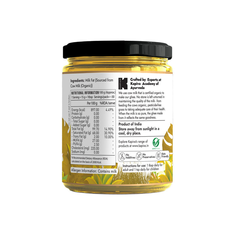 Kapiva Ayurveda Organic Cow Ghee - 500 ml