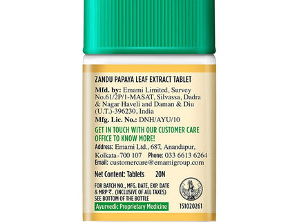 Zandu Papaya Leaf Extract Tablets