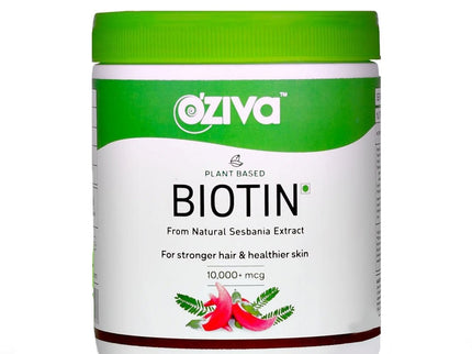 OZiva Plant Based Biotin (10,000+ mcg) - 125 gms