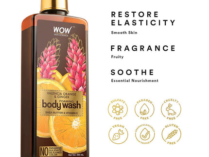 Wow Skin Science Valencia Orange & Ginger Foaming Body Wash - 250 ml
