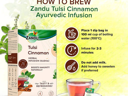 Zandu Tulsi Cinnamon Ayurvedic Infusion Tea