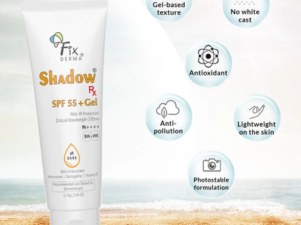 Fixderma Shadow Rx SPF 55+ Gel - 75 gms