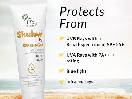 Fixderma Shadow Rx SPF 55+ Gel - 75 gms