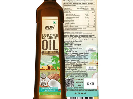 Wow Skin Science Extra Virgin Coconut Oil - 400 ml
