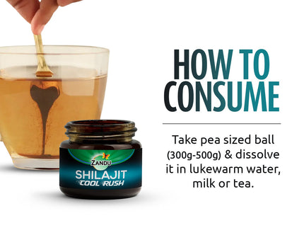 Zandu Shilajit Cool Rush Resin: 1st Ever Shilajit Resin - 10 gms