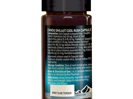 Zandu Shilajit Cool Rush Capsules - 60 Caps