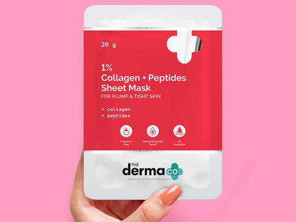 The Derma Co 1% Collagen + Peptides Sheet Mask - 20 gms