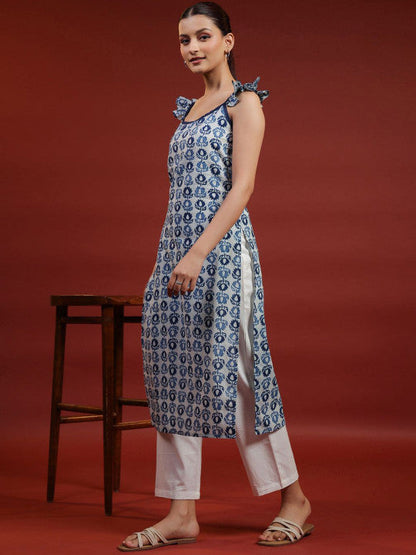 Anayna Women Printed Thread Work Floral Kurta