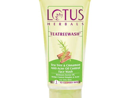 Lotus Herbals Teatreewash Tea Tree & Cinnamon Anti-Acne Oil Control Face wash