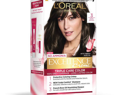 LOreal Paris Excellence Creme Hair Color - 3 Dark Brown
