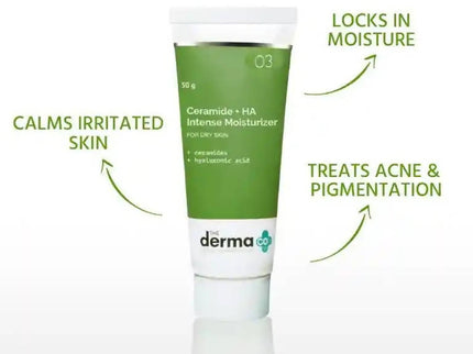 The Derma Co Ceramide + HA Intense Moisturizer for Dry Skin - 50 gms