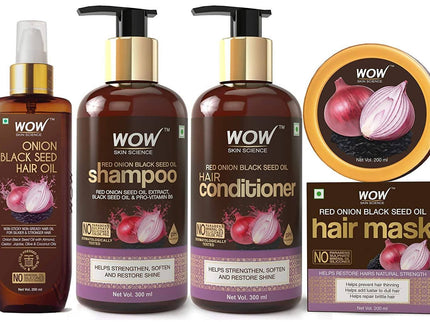 Wow Skin Science Onion Black Seed Oil Hair Care Ultimate 4 Kit