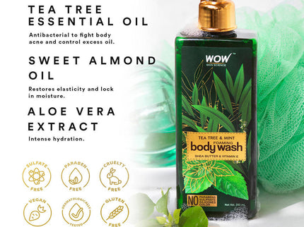 Wow Skin Science Tea Tree & Mint Foaming Body Wash - 250 ml