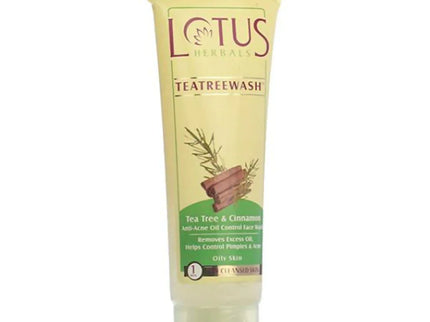 Lotus Herbals Teatreewash Tea Tree & Cinnamon Anti-Acne Oil Control Face wash