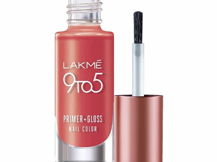 Lakme 9 To 5 Primer + Gloss Nail Colour  Orange Coat - 6 ml