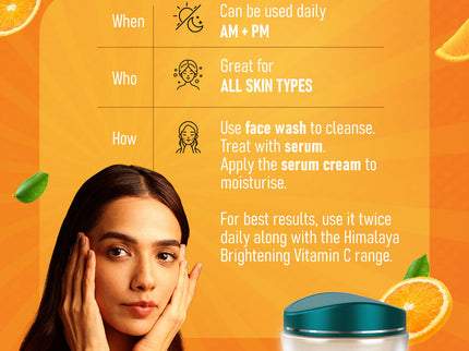 Himalaya Brightening Vitamin C Orange Face Serum Cream - 50 gms