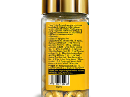 Zandu Vitality Booster Capsules for Vigor, Vitality & Stress Relief - 60 Capss