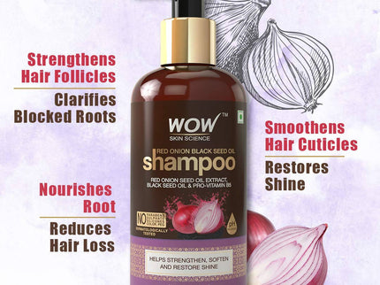 Wow Skin Science Red Onion Black Seed Oil Shampoo