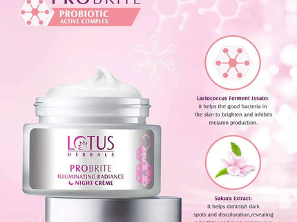 Lotus Herbals Probrite Illuminating Radiance Night Crème - 50 gms