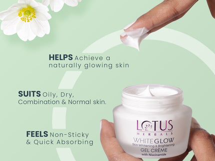 Lotus Herbals WhiteGlow Skin brightening Gel Creme SPF 25 PA+++ - 60 gms