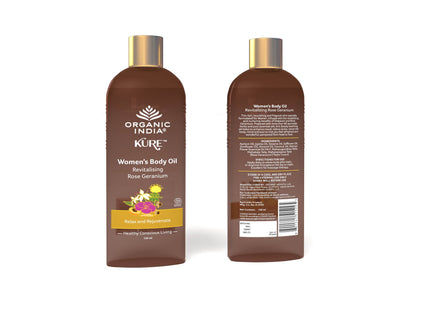 Organic India Women's Body Oil Rose Geranium - 120 ml