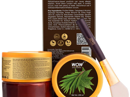 Wow Skin Science Anti-Acne Neem & Tea Tree Clay Face Mask - 200 ml