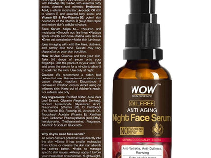 Wow Skin Science Oil Free Anti Aging Night Face Serum - 50 ml