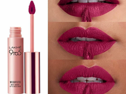 Lakme 9 To 5 Weightless Matte Mouse Lip & Cheek Color  Pink Lace - 9 gms