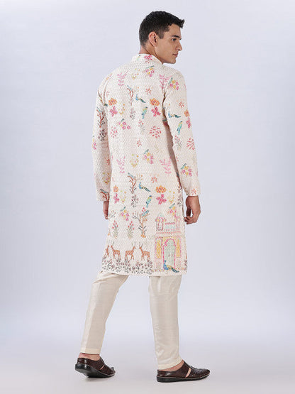 Anouk Men Floral Embroidered Cotton Kurta