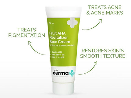 The Derma Co Fruit AHA Skin Revitalizer Face Cream For Acne & Pimple Marks - 50 gms