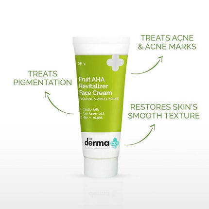 The Derma Co Fruit AHA Skin Revitalizer Face Cream For Acne & Pimple Marks - 50 gms