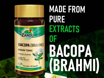 Zandu Bacopa (Brahmi) Brain Tonic Capsules