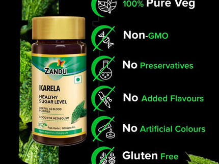 Zandu Karela Pure Herbs Capsules