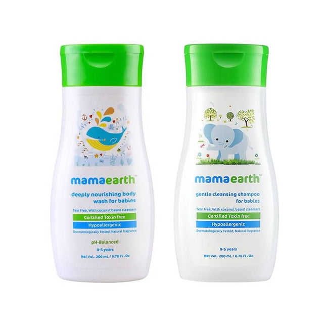 Mamaearth Baby Body Wash & Shampoo Combo (200ml+200ml)