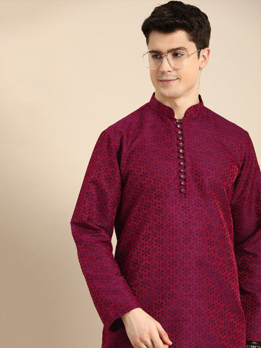 Anouk Men Floral Self Printed Long Kurta