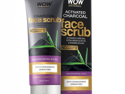 Wow Skin Science Activated Charcoal Face Scrub - 100 ml