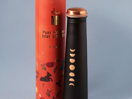 Isha Life Mystic Moon Copper Bottle Black - 750 ml