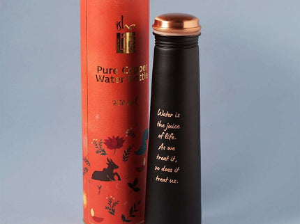 Ishalife Sadhguru Quote Copper Bottle Black - 750 ml