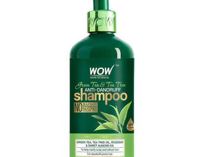 Wow Skin Science Green Tea & Tea Tree Anti-Dandruff Shampoo - 300 ml