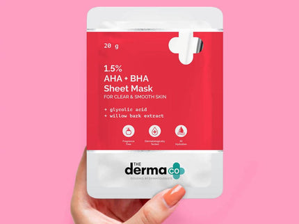 The Derma Co 1.5% AHA + BHA Sheet Mask - 20 gms