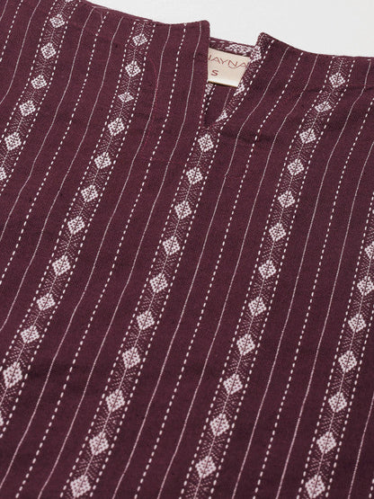 Anayna Women Kantha Work Dobby Cotton Kurta