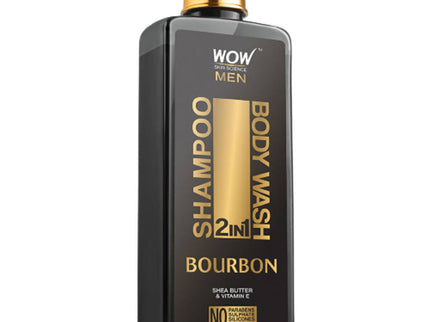 Wow Skin Science Men Bourbon 2 in 1 Body Wash And Shampoo - 250 ml