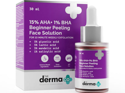 The Derma Co 15% AHA+1% BHA Beginner Peeling Face Solution - 30 ml