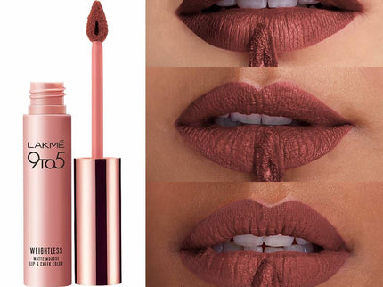 Lakme 9 To 5 Weightless Mousse Lip & Cheek Color  Burgundy Lush - 9 gms