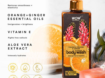 Wow Skin Science Valencia Orange & Ginger Foaming Body Wash - 250 ml
